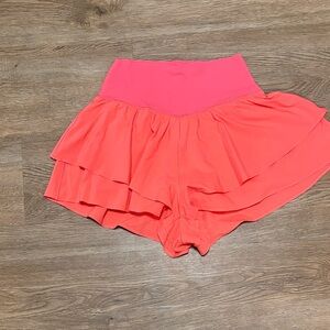 Aerie Coral Layered Skorts